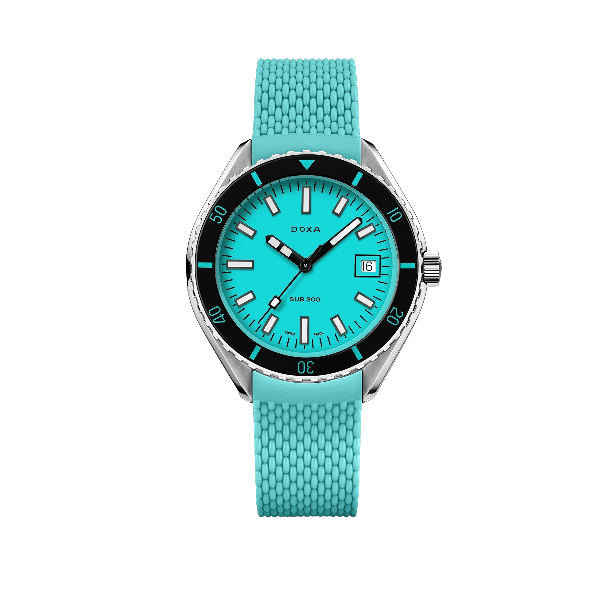 DOXA SUB 200 Aquamarine Stainless Steel Rubber Strap 799.10.241.25