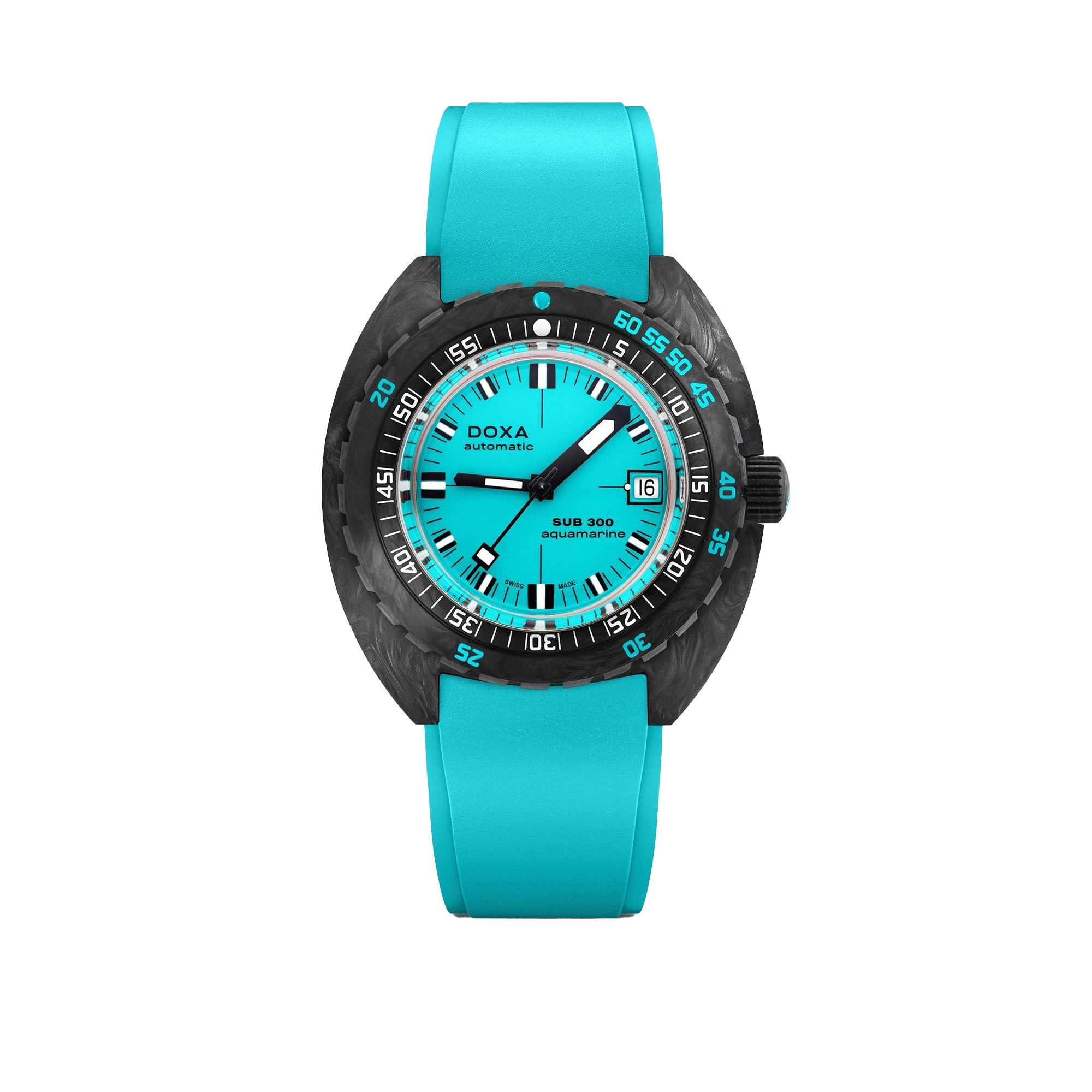 DOXA SUB 300 Carbon Aquamarine Rubber Strap 822.70.241.25