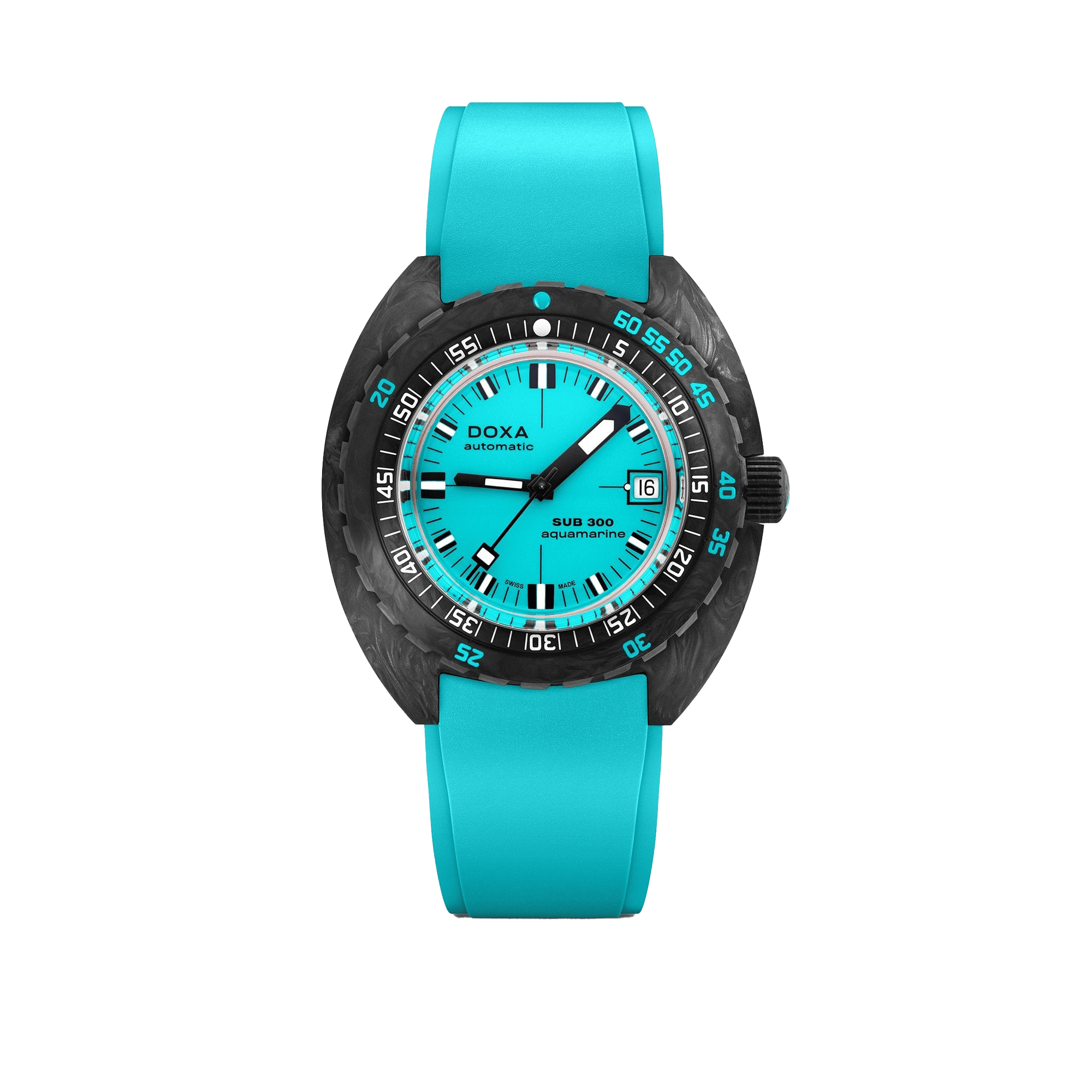 DOXA SUB 300 Carbon Aquamarine Rubber Strap 822.70.241.25