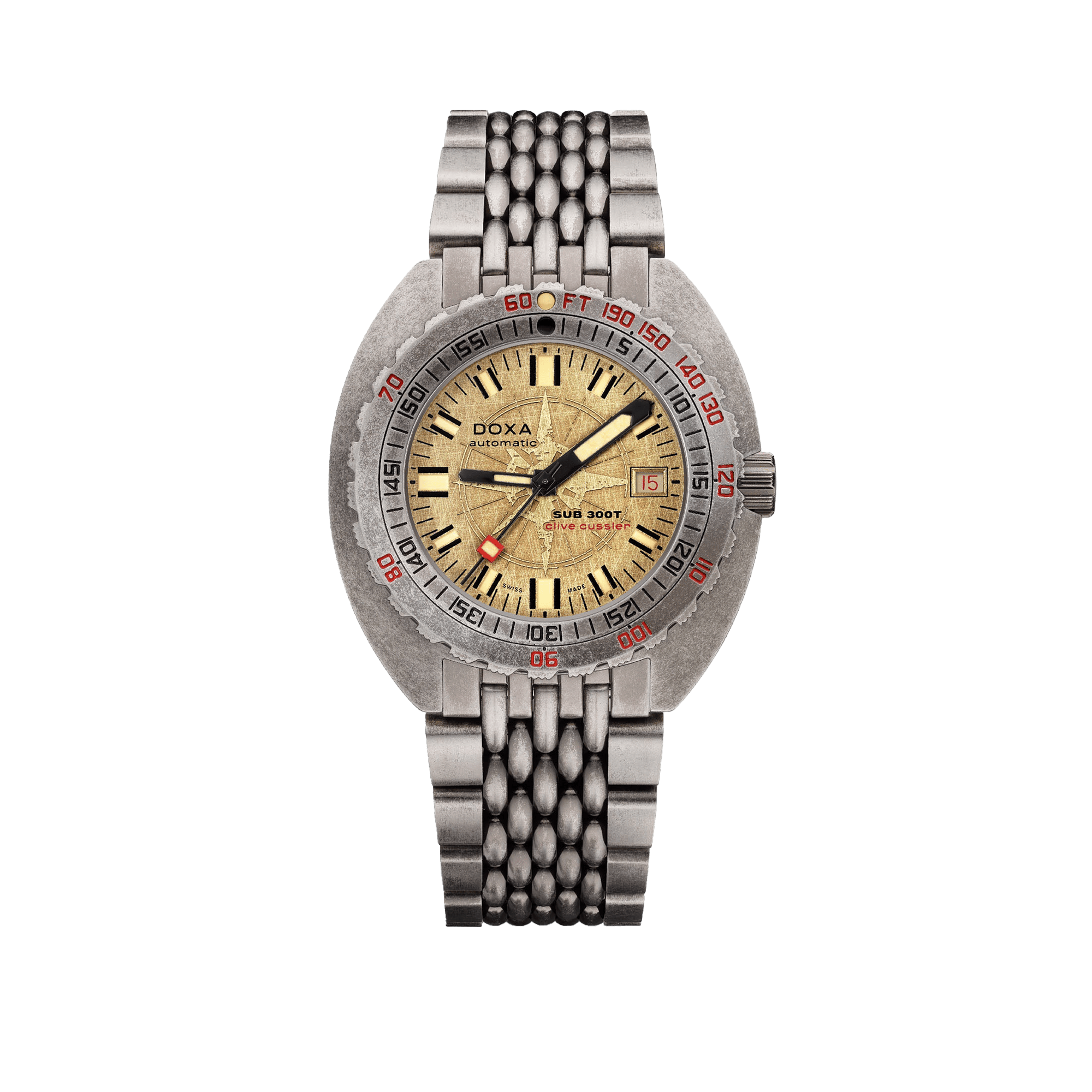DOXA SUB 300T Clive Cussler Stainless Steel Bracelet & NATO Strap 840.80.031.15