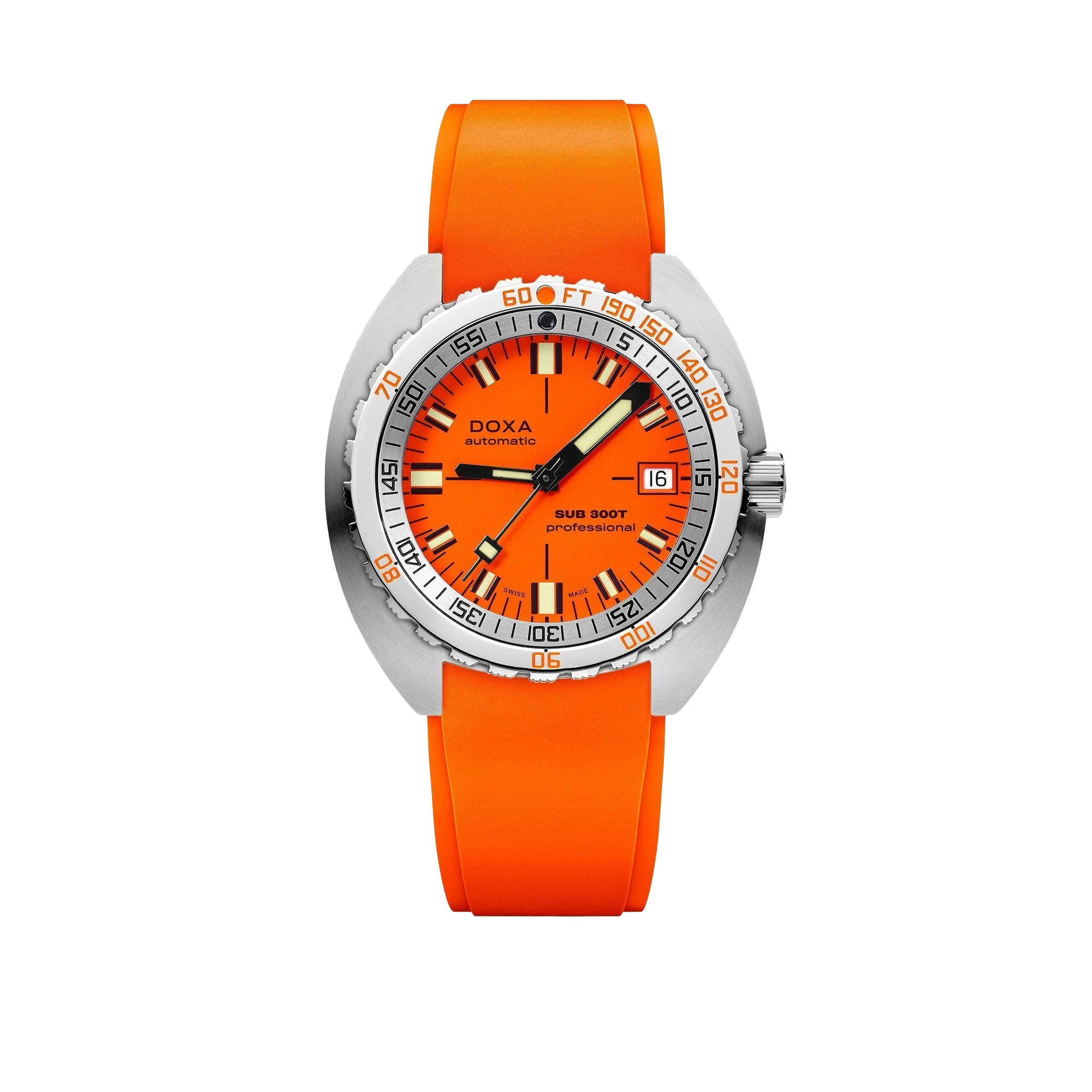 DOXA SUB 300T Professional Stainless Steel Rubber Strap 840.10.351.21