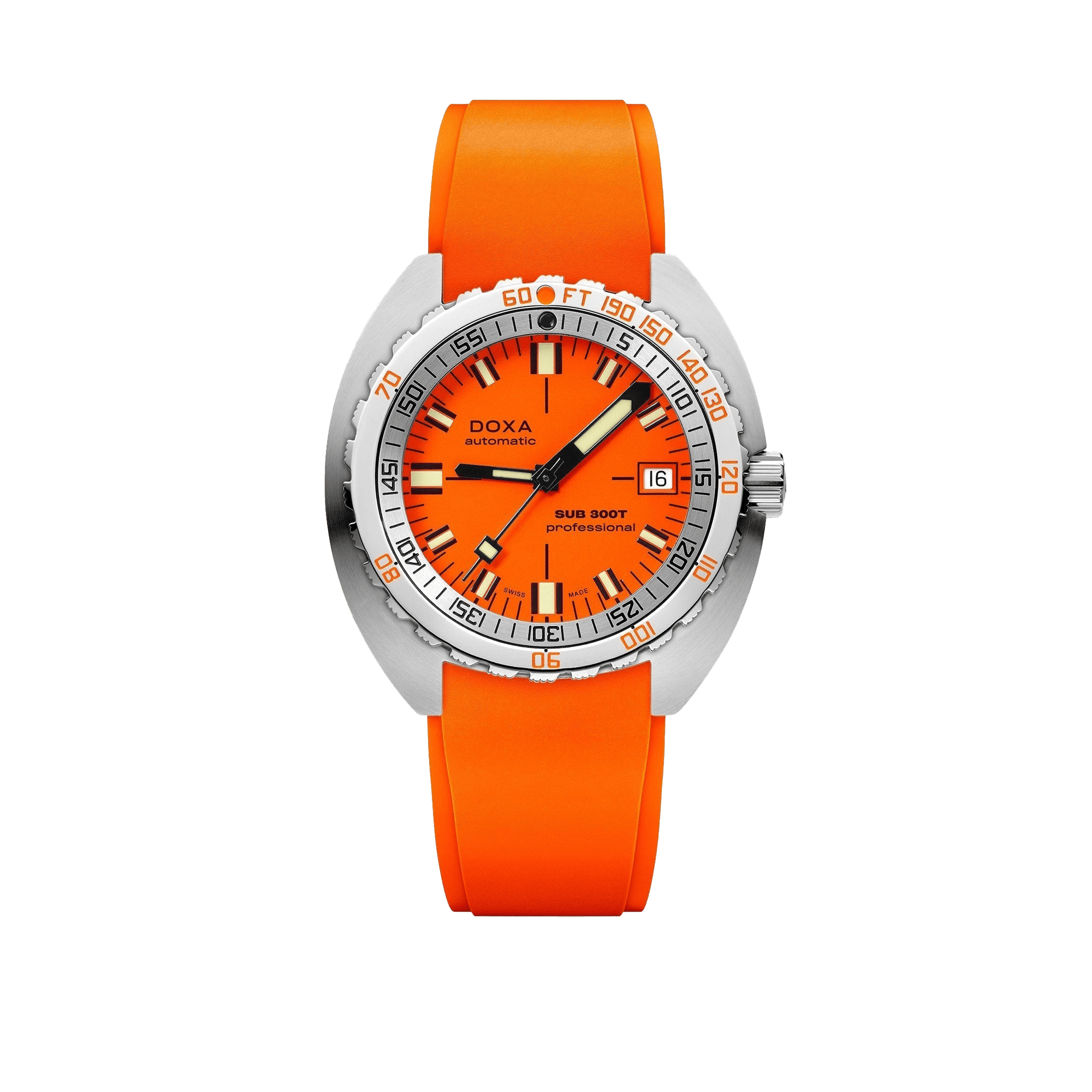 DOXA SUB 300T Professional Stainless Steel Rubber Strap 840.10.351.21
