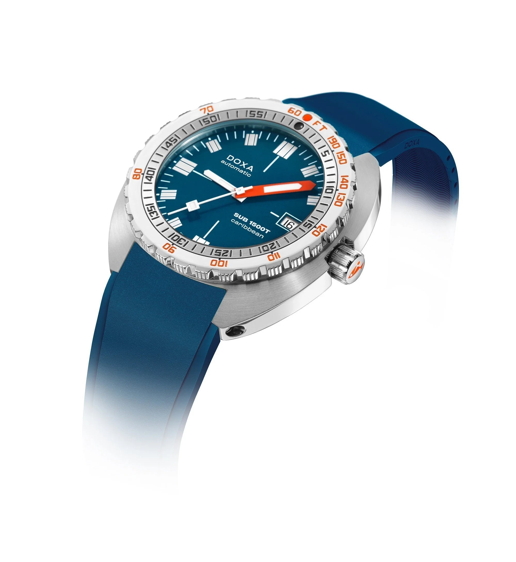DOXA SUB 1500T Caribbean Stainless Steel Rubber Strap 883.10.201.32