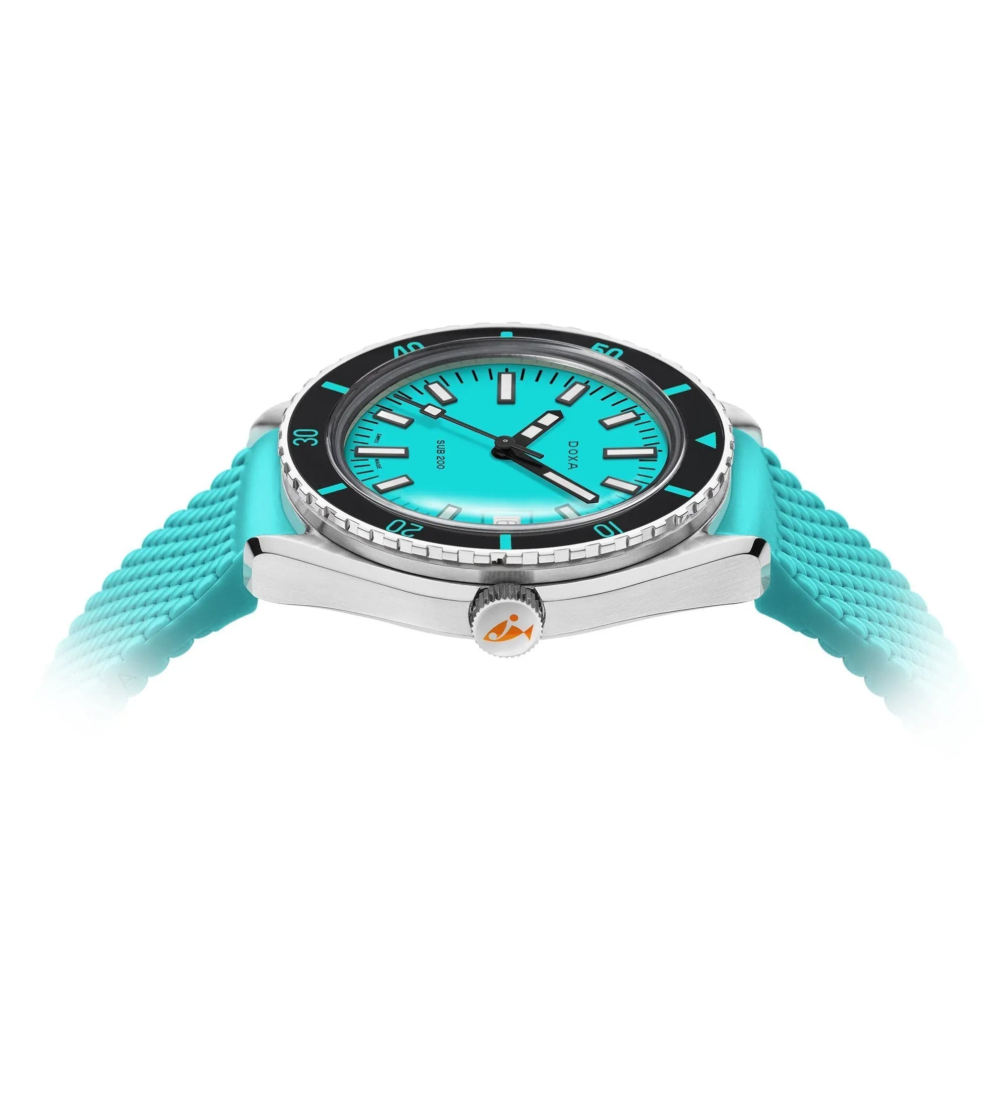 DOXA SUB 200 Aquamarine Stainless Steel Rubber Strap 799.10.241.25
