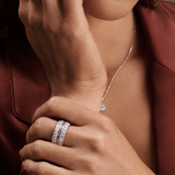 1.68 Carat Baguette and Round Brilliant Cut Diamond Ring in 18ct White Gold