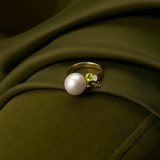 Elysian Pearl and Tourmaline Ring in 18ct Yellow Gold