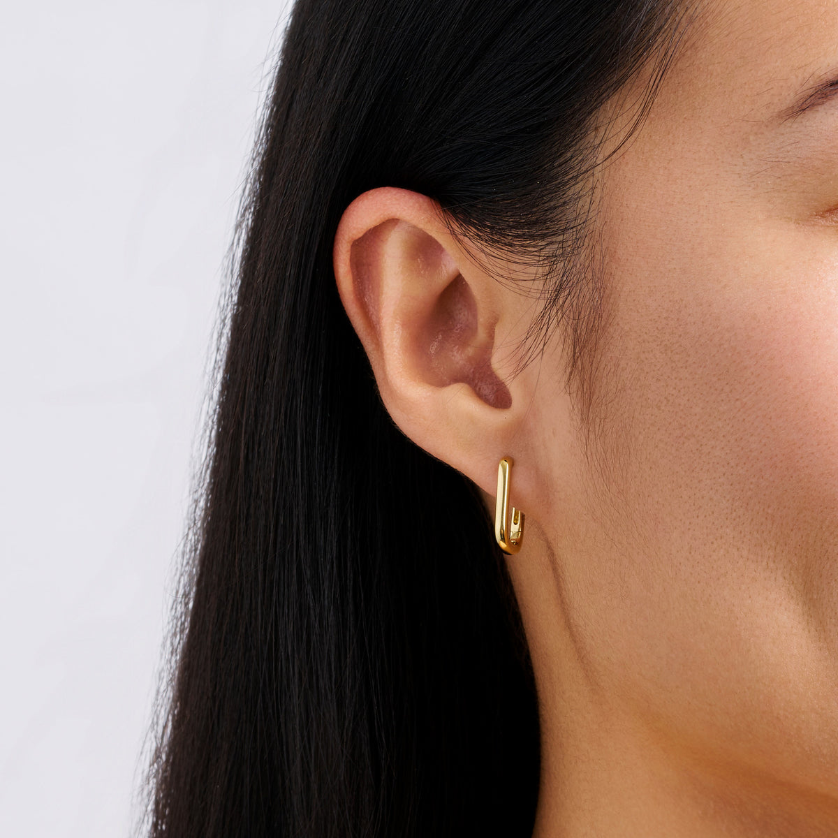 Paperclip Earrings in 18ct Yellow Gold