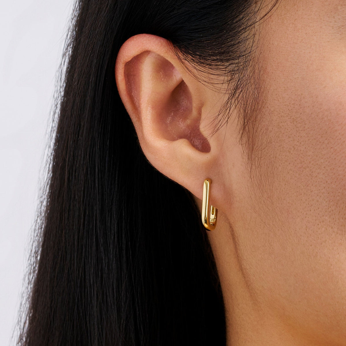 Paperclip Earrings in 18ct Yellow Gold