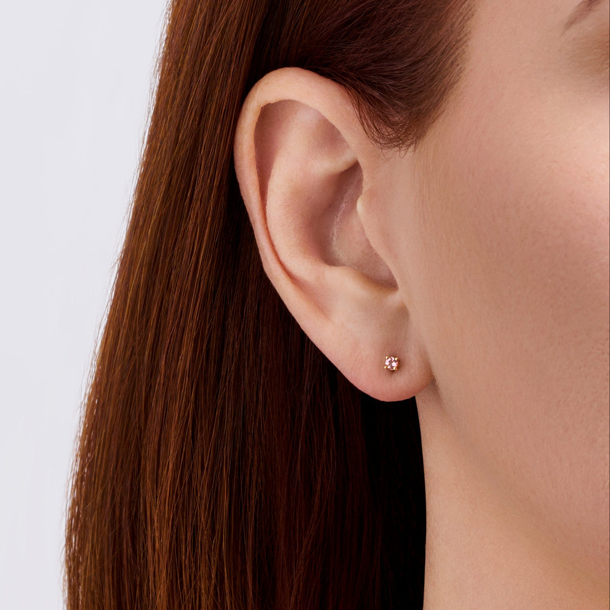 Pink Tourmaline Stud Earrings in 18ct Yellow Gold