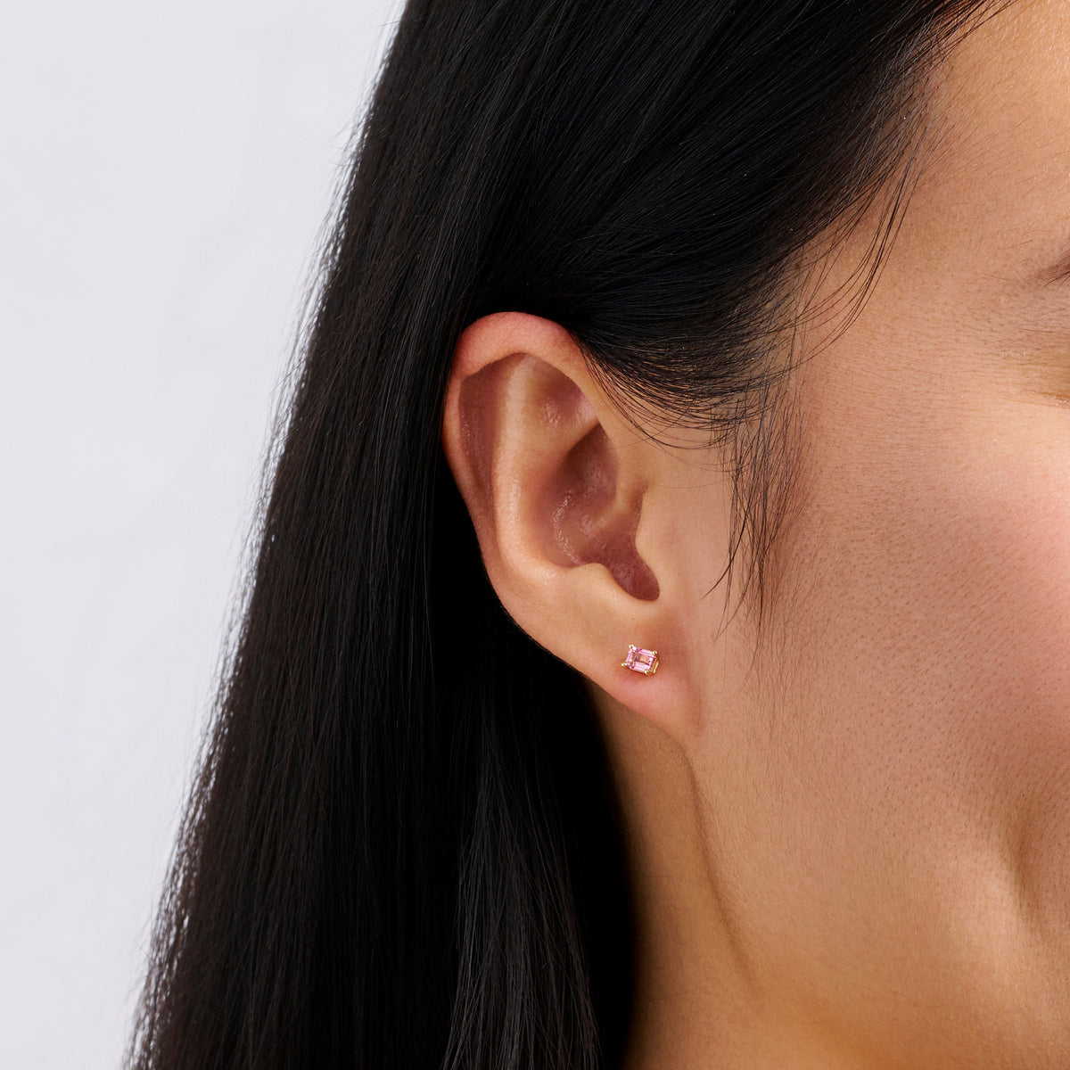Pink Tourmaline Stud Earrings in 18ct Yellow Gold