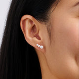 Akoya Pearl Graduated Stud Earrings in 14ct Yellow Gold