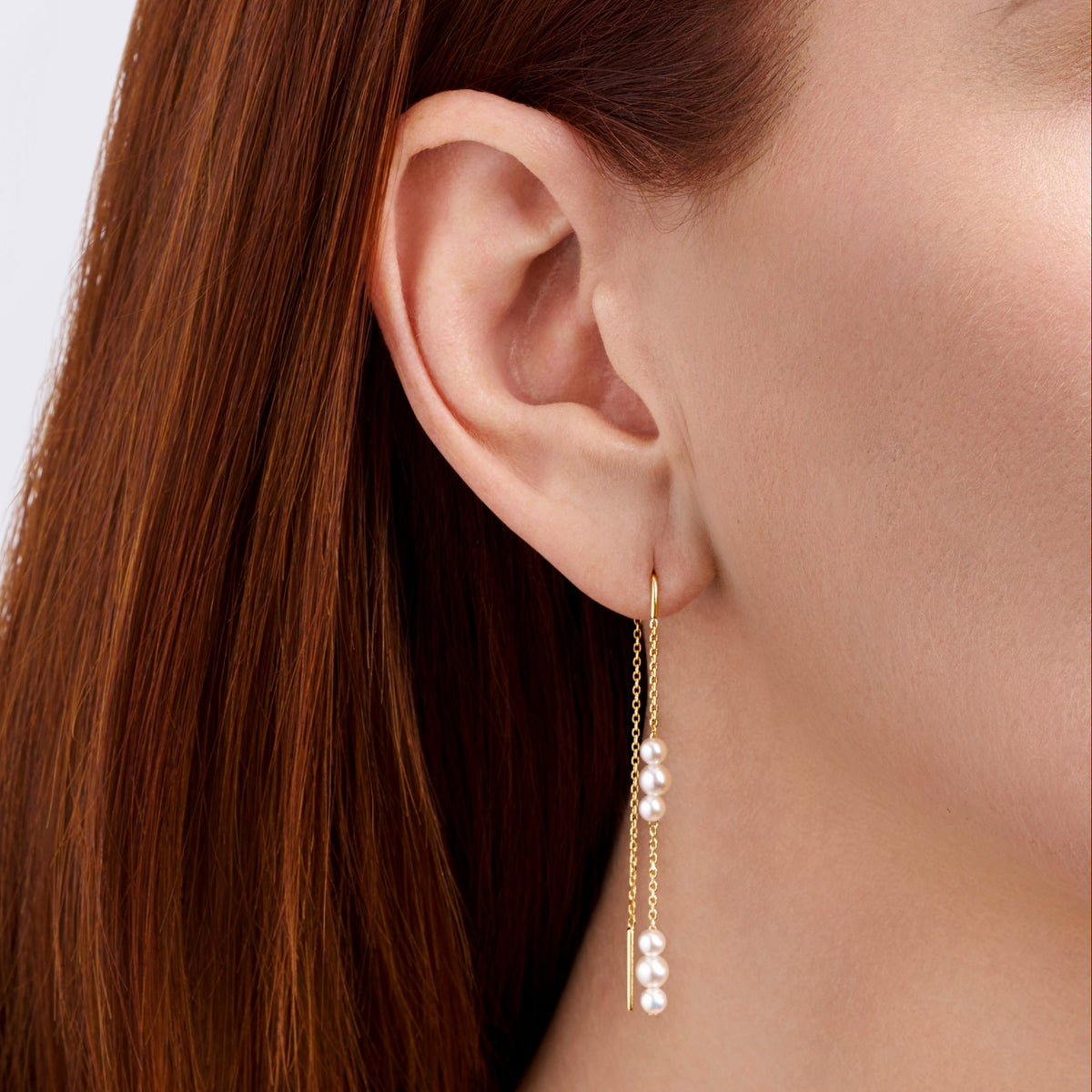 Akoya Pearl Graduated Drop Earrings in 14ct Yellow Gold
