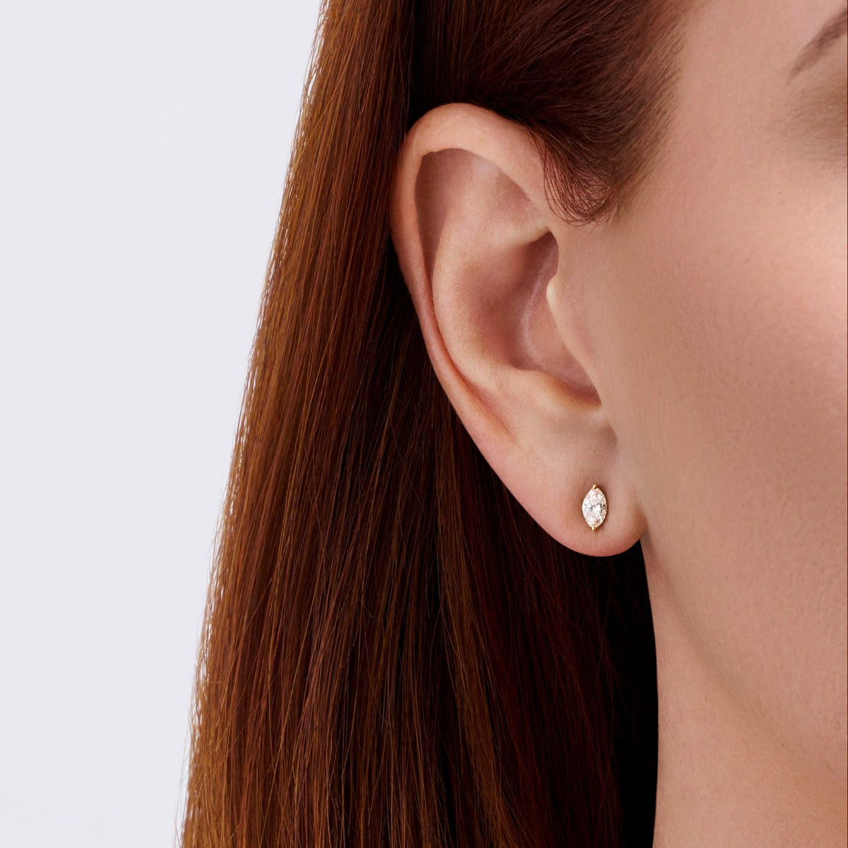 0.50 Carat Marquise Cut Diamond Stud Earrings in 18ct Yellow Gold