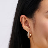 0.75 Carat Diamond Vera Huggie Earrings in 14ct Yellow Gold