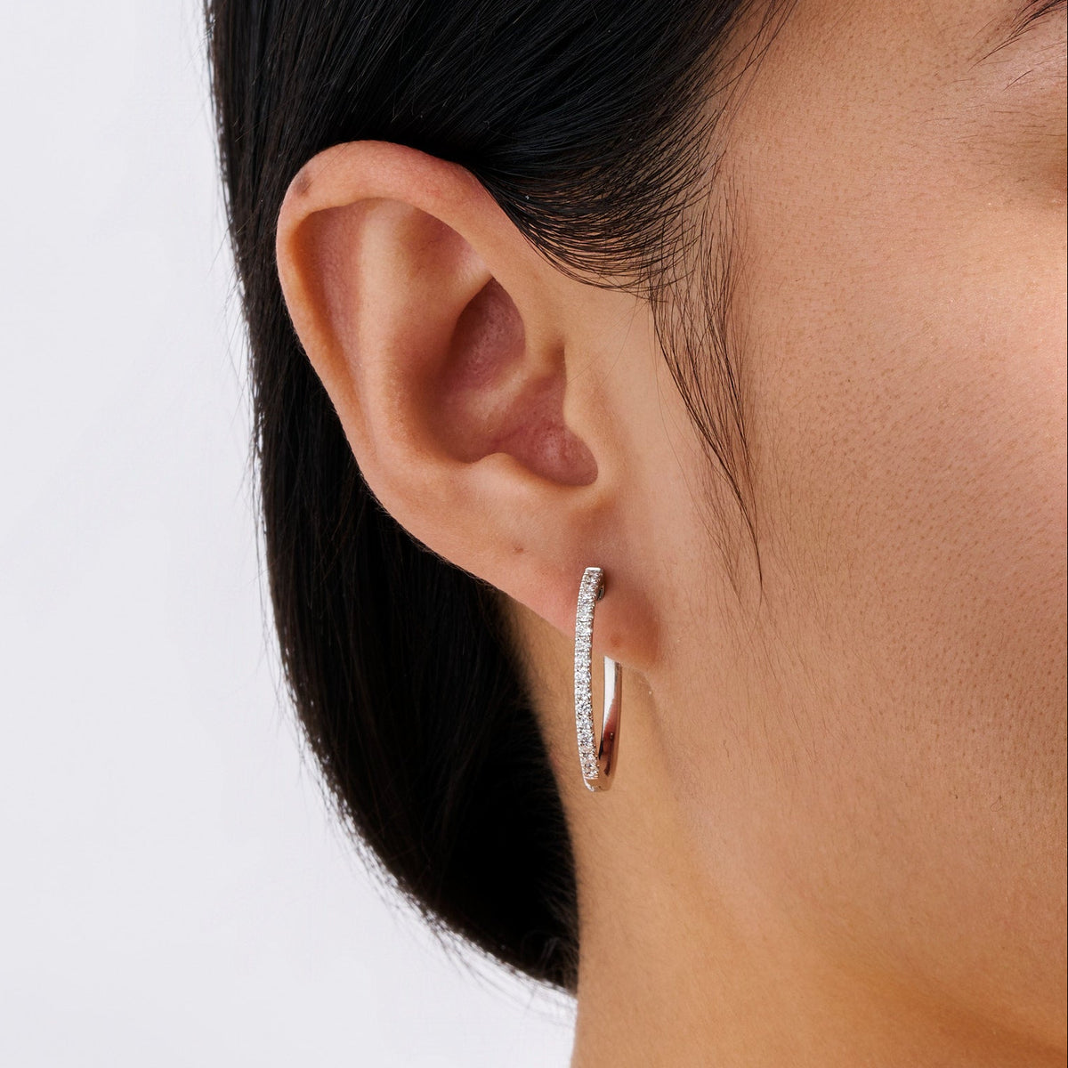 Quintessential 0.50 Carat Diamond Hoop Earrings in 18ct White Gold