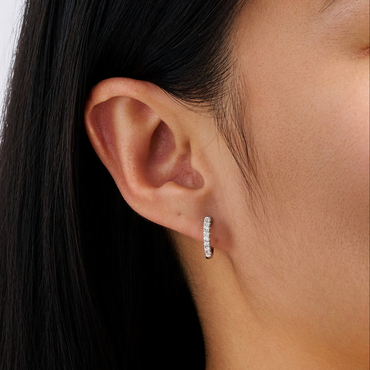 0.25 Carat Diamond Huggie Earrings in 18ct White Gold