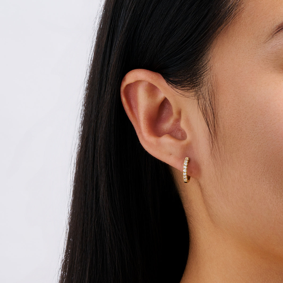 0.25 Carat Diamond Huggie Earrings in 18ct Yellow Gold