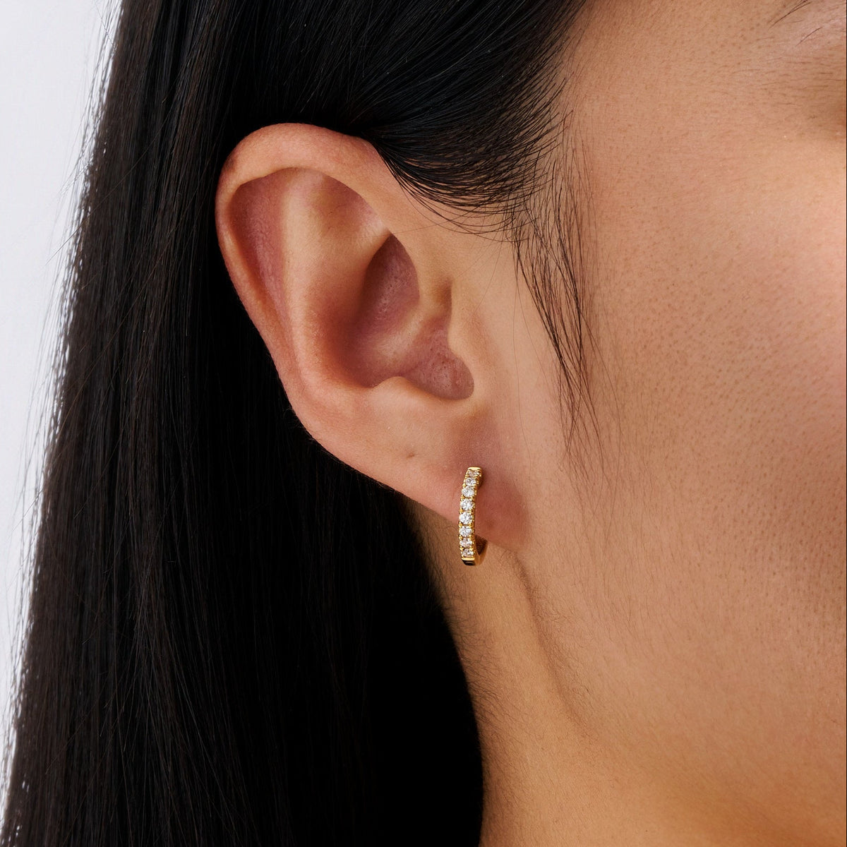 0.25 Carat Diamond Huggie Earrings in 18ct Yellow Gold