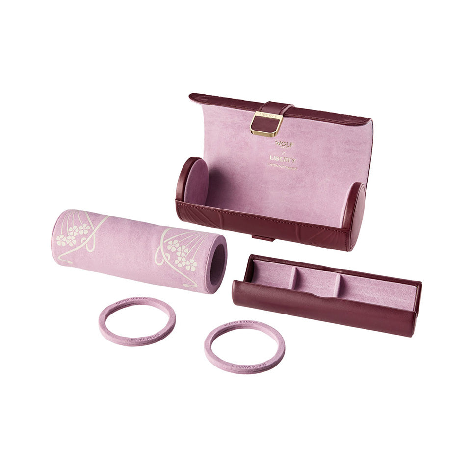WOLF X LIBERTY Ianthe Triple Watch Roll Burgundy