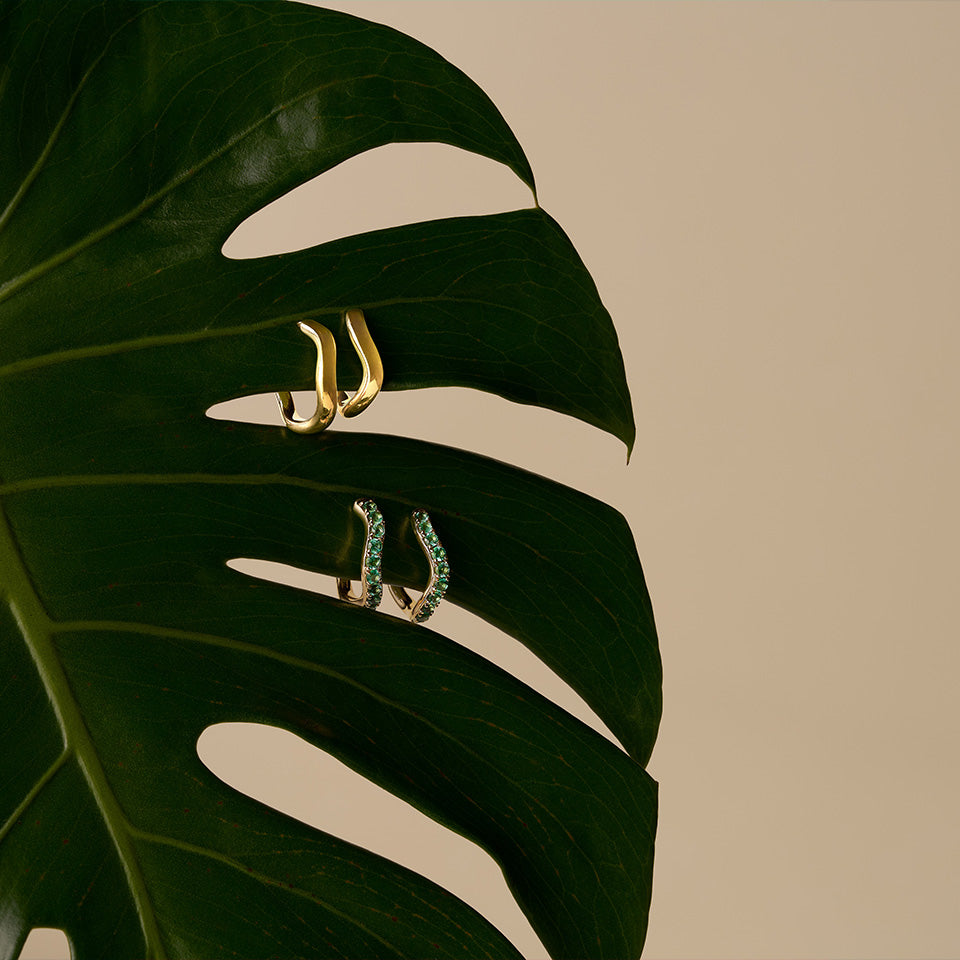 Wave Hoop Earrings in 18ct Yellow Gold