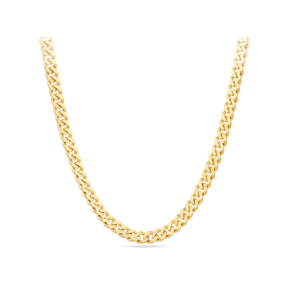 Curb Link Chain Necklace in 18ct Yellow Gold - Hardy Brothers