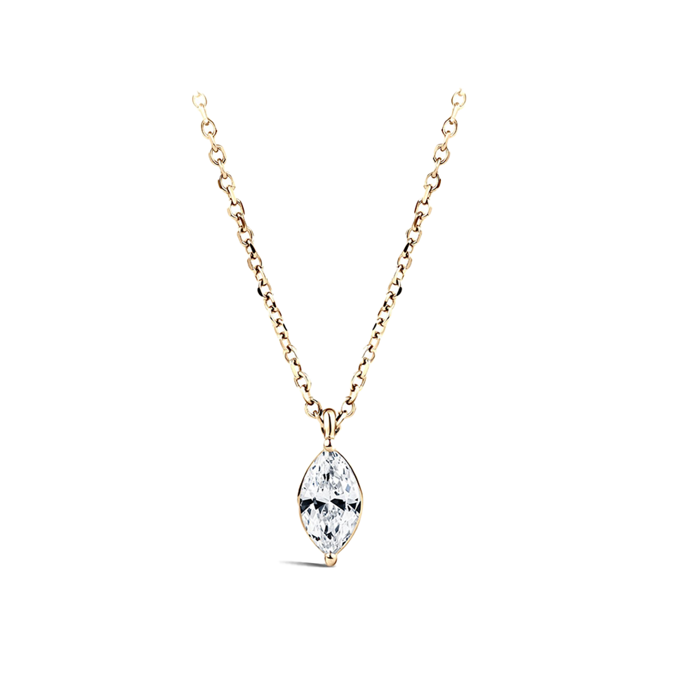 0.25 Carat Marquise Cut Diamond Pendant in 18ct Yellow Gold