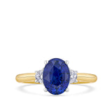 2.35 Carat Ceylon Sapphire and 0.20 Carat Diamond Ring in 18ct Rose and White Gold