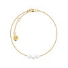 Akoya Pearl Diamond Cut Graduated Bracelet in 14ct Yellow Gold