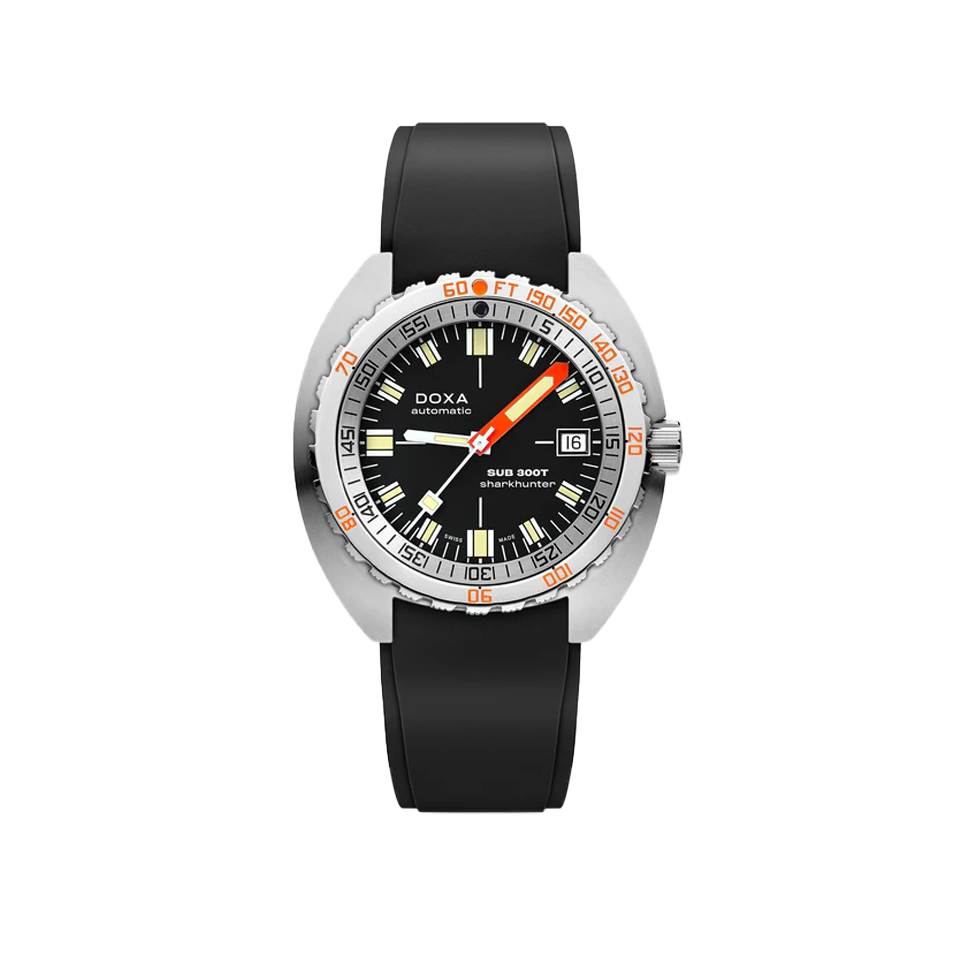 DOXA SUB 300T BLACK STAINLESS STEEL RUBBER STRAP 840.10.101.20