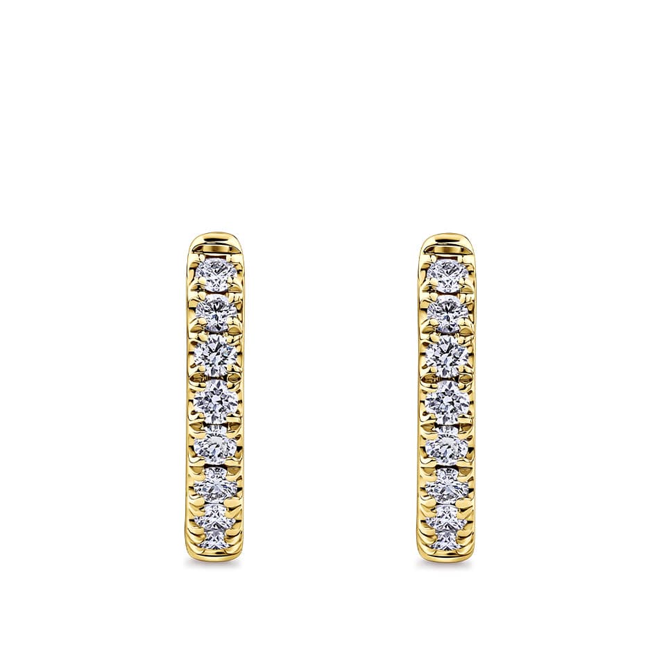 0.25 Carat Diamond Huggie Earrings in 18ct Yellow Gold