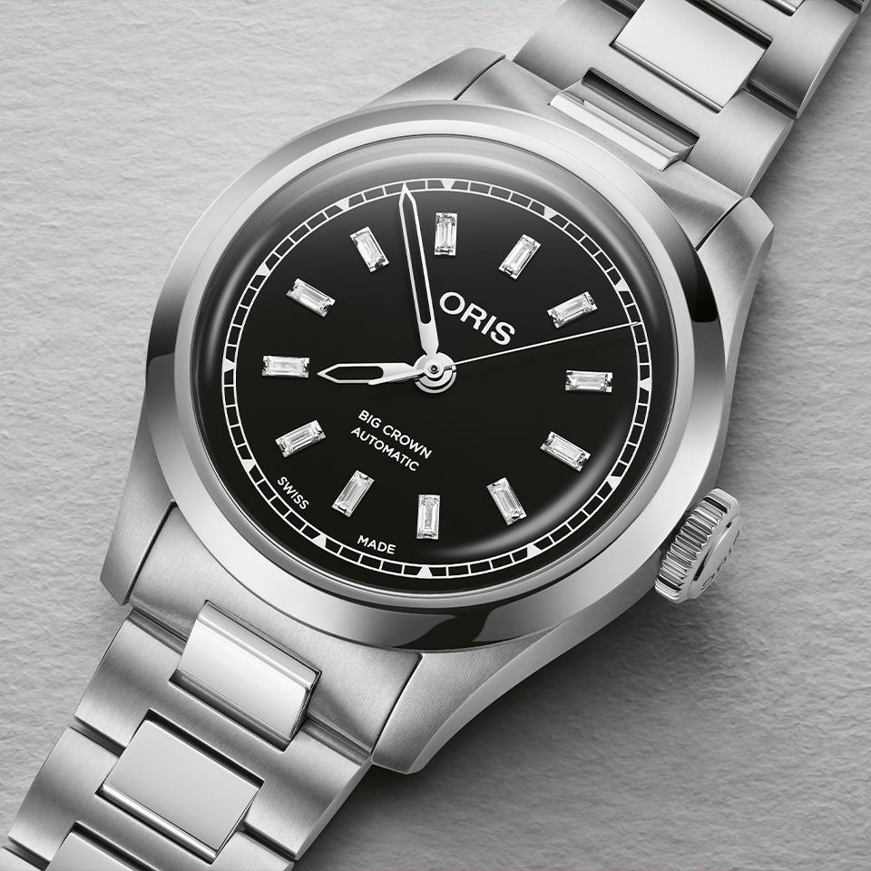 Oris Big Crown Automatic Women’s 34mm Watch Black Dial Diamonds