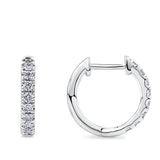 0.25 Carat Diamond Huggie Earrings in 18ct White Gold