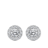 Halo Diamond Earrings in 18ct White Gold