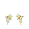 Elysian Diamond and Australian Opal Cluster Stud Earrings in 18ct Yellow Gold