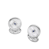Deakin & Francis Sterling Silver Mother of Pearl and Sapphire Cufflinks