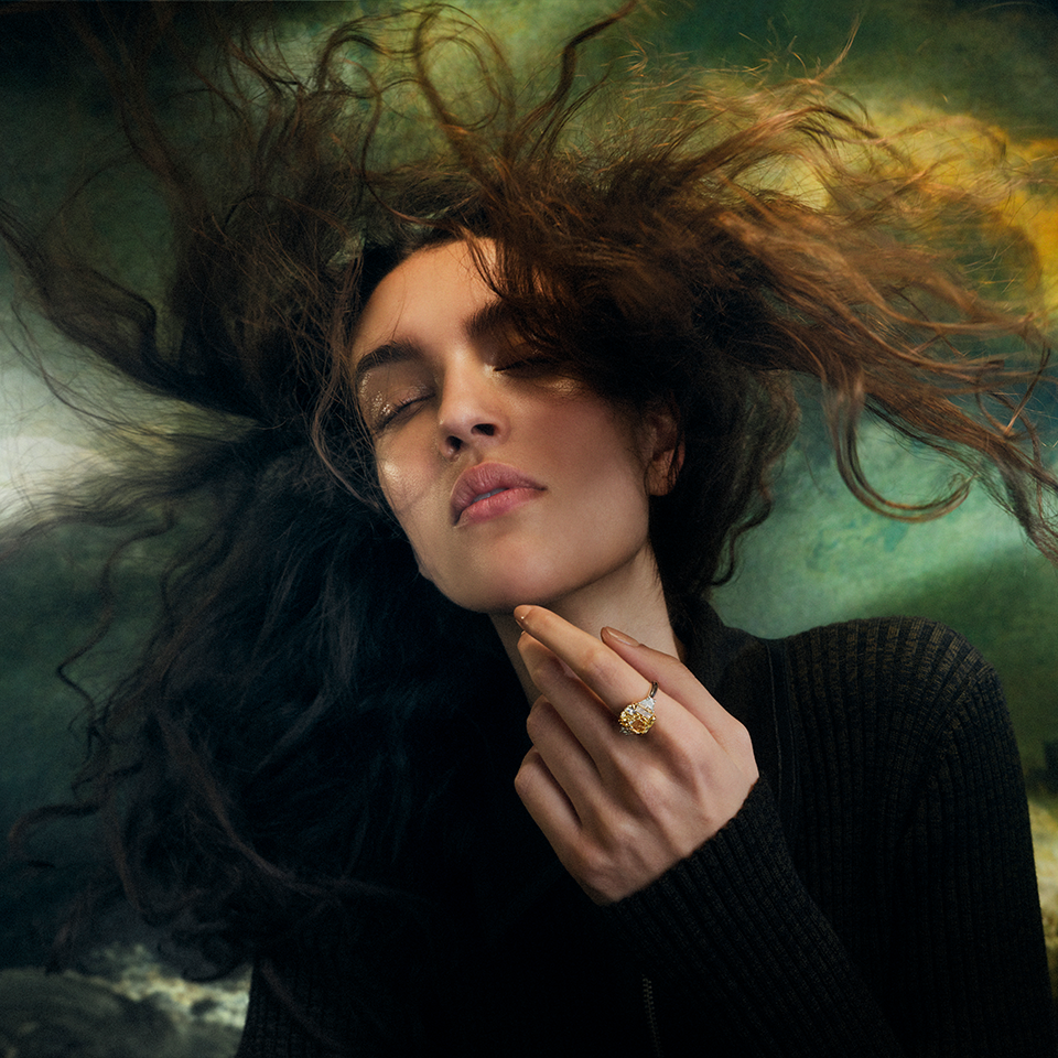 VAULT® 7.44 carat Yellow Diamond and 1.04 carat Diamond Ring in 18ct Yellow and White Gold