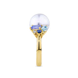 Elysian Pearl and Topaz Ring in 18ct Yellow Gold