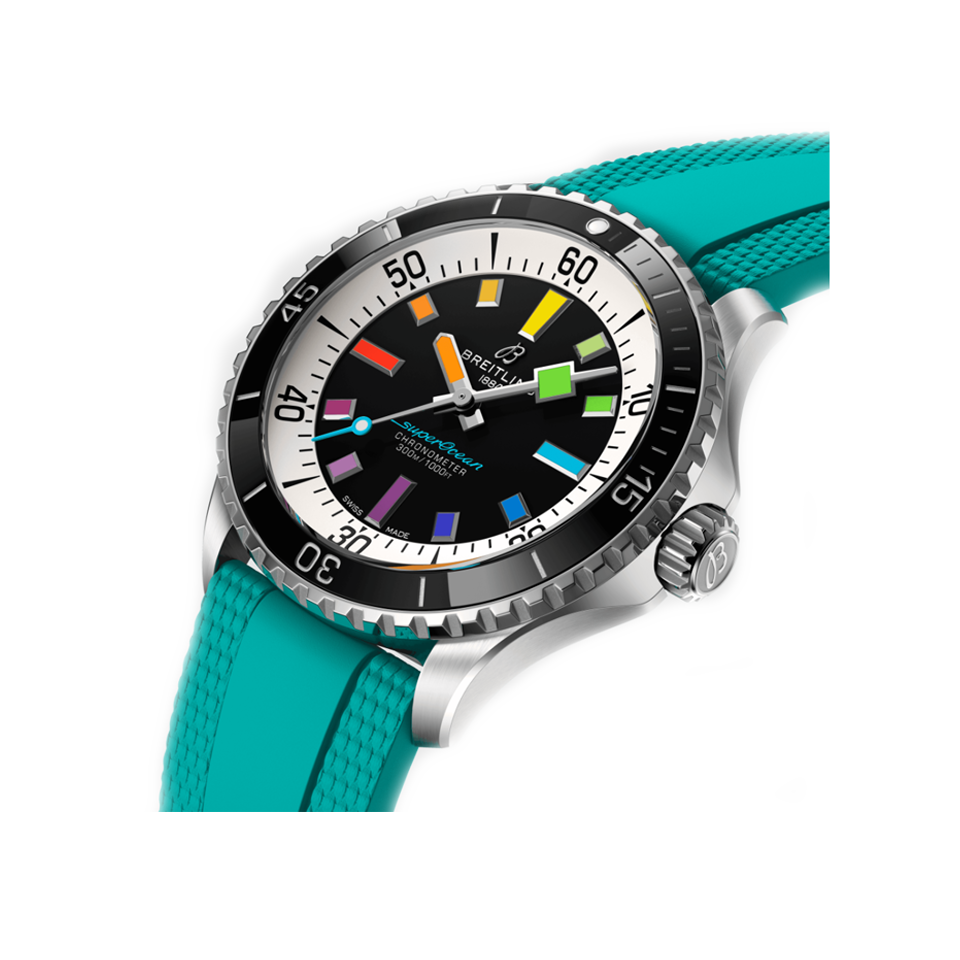 Breitling Superocean Automatic Black Rainbow Stainless Steel 42.00mm