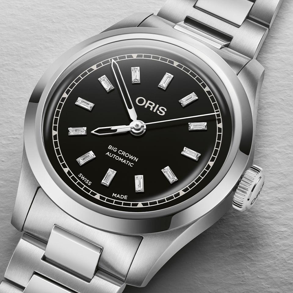 Oris Big Crown Automatic Women’s 34mm Watch Black Dial Diamonds