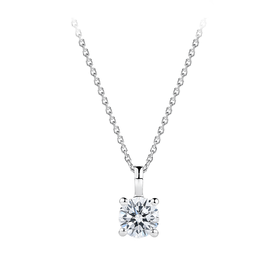 0.50 Carat Diamond Solitaire Pendant in 18ct White Gold