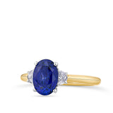 2.35 Carat Ceylon Sapphire and 0.20 Carat Diamond Ring in 18ct Rose and White Gold