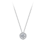 Halo Diamond Pendant in 18ct White Gold