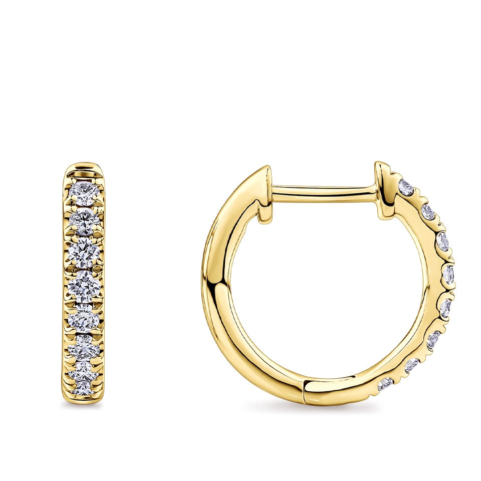0.25 Carat Diamond Huggie Earrings in 18ct Yellow Gold