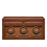 WOLF Brogue Triple Watch Winder With Storage