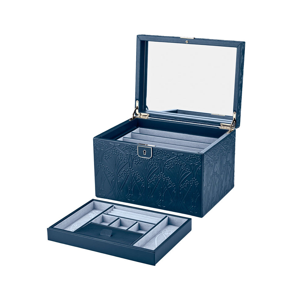 WOLF X LIBERTY All Over Ianthe Large Jewellery Box Navy
