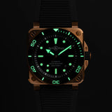 Bell & Ross BR-03 Diver Black Bronze Automatic 42mm Watch BR03A-D-BL-BR/SRB