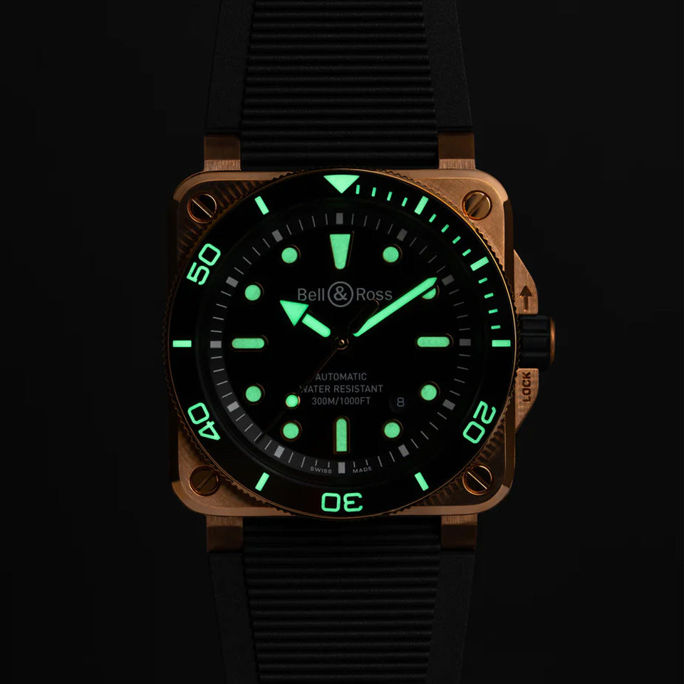 Bell & Ross BR-03 Diver Black Bronze Automatic 42mm Watch BR03A-D-BL-BR/SRB