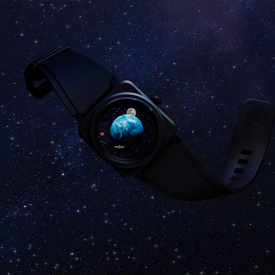 Bell & Ross BR-03 Limited Edition Astro Automatic 41mm Watch BR03A-EMM-CE/SRB