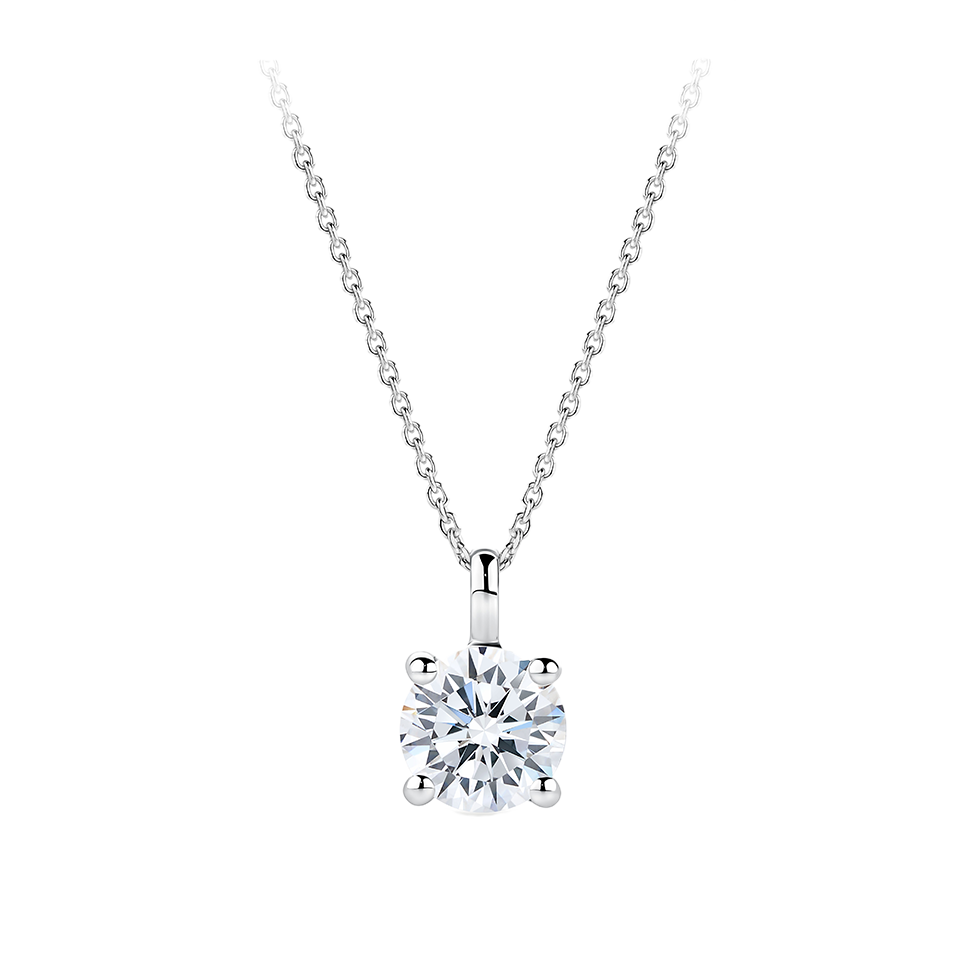 1.00 Carat Diamond Solitaire Pendant in 18ct White Gold