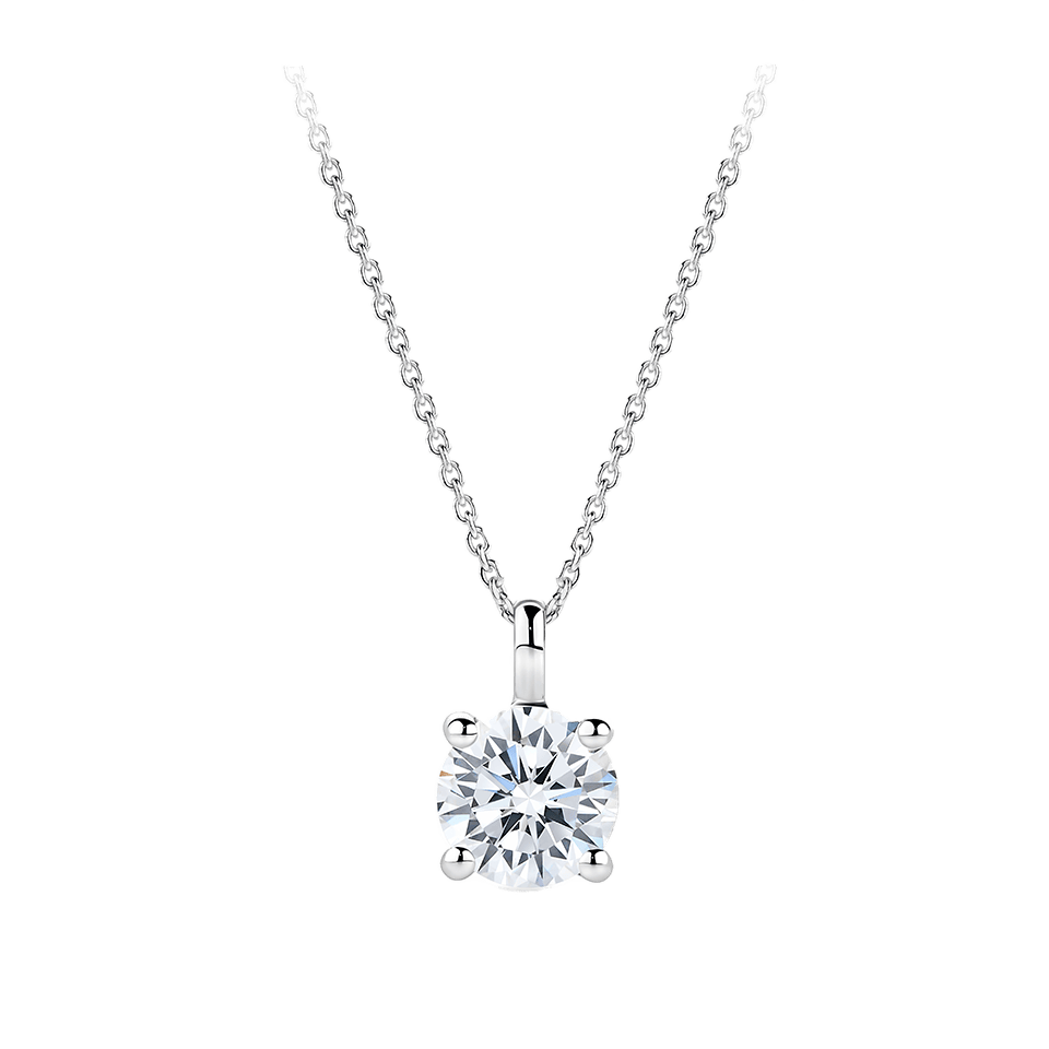 1.00 Carat Diamond Solitaire Pendant in 18ct White Gold
